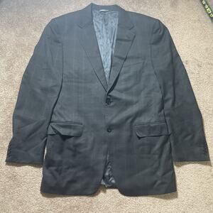Canali Blazer Wool 50L Black 2 Button Mens Made In Italy